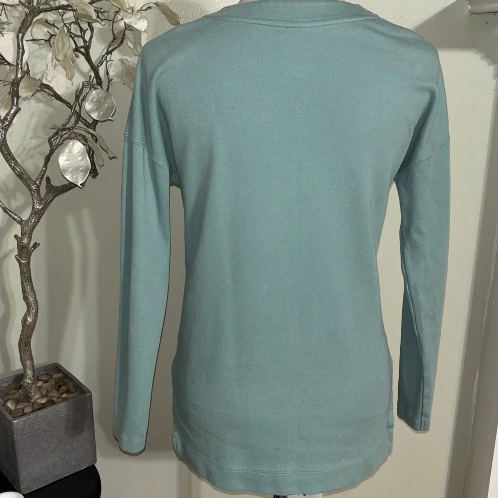 Nike Teal Long Sleeve Top Silver Logo